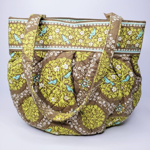 Vera Bradley Sittin In a Tree Quilted Fabric Tote Shoulder Bag - Picture 1 of 11